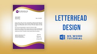 How to Make Letterhead Design in Microsoft Word  letterhead design in word [upl. by Esch]