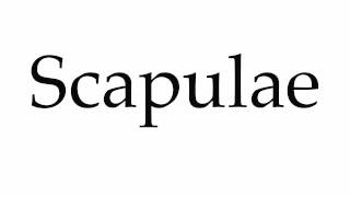 How to Pronounce Scapulae [upl. by Cooperstein]