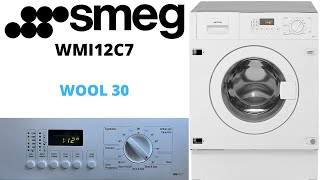 Smeg WMI12C7 Integrated Washing Machine  Wool 30 [upl. by Anrahc599]