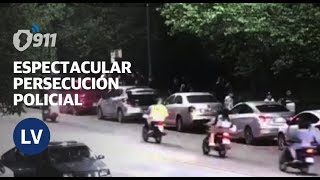 Impactante persecución policial de dos motochoros a alta velocidad y hasta por las vías del tren [upl. by Eleon]