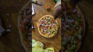 overloaded veggie Pizza pizza food experiment foodie 😻 domino [upl. by Elnar878]