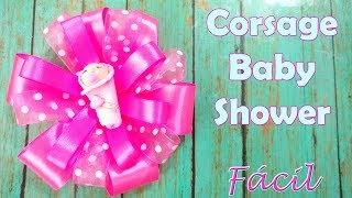 IDEAS PARA BABY SHOWER  Como hacer un CORSAGE para Baby Shower souvenirs [upl. by Ynahpit]