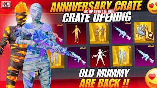 Luckiest Aniversary Crate Opening  BGMI New Aniversary Crate Opening  New Mummy Set Crate Opening [upl. by Werna]