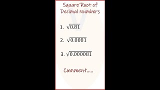 vbacus ✍️ Square Root of Decimal Numbers 🔥squareroot crest squarerootofdecimals [upl. by Suiramed]