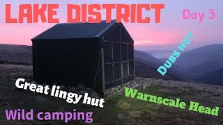 Lake district Winter Great lingy hut Dubs Hut bothy wild camp [upl. by Belldas59]