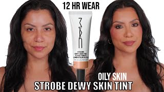 new MAC COSMETICS STROBE DEWY SKIN TINT REVIEW  12HR WEAR TEST oily skin  MagdalineJanet [upl. by Lem]