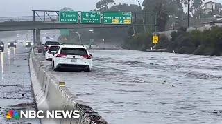 Unexpected flash floods in San Diego destroys homes roads [upl. by Henig]