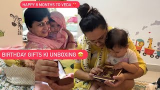 BIRTHDAY GIFTS KI UNBOXING 🎁  HAPPY 8 MONTHS TO VEDA ❤️ ROHINIDILAIK [upl. by Ytineres]