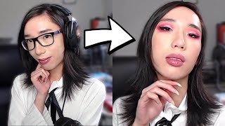 i dress up as a librarian girl and transform with makeup   overwatch and mukbang [upl. by Nashbar]