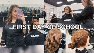 FIRST DAY OF COSMETOLOGY SCHOOL Toni amp Guy Hairdressing Academy [upl. by Nosyt828]