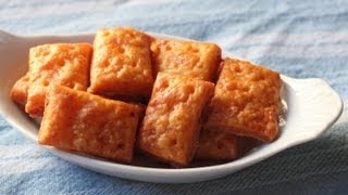 Cheesy Crackers  Homemade Cheese Crackers Recipe [upl. by Yseulte855]