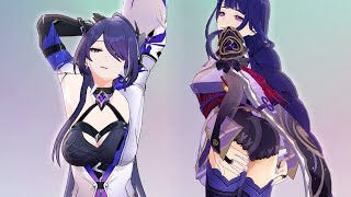 Honkaistarrail Genshin Impact MMD Holdup  崩壞星穹鐵道原神mmd黃泉AcheronRaidenShogun雷電將軍 [upl. by Maryn]