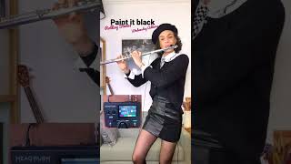 Paint it black The Rolling Stones  Wednesday Addams flute cover Rachel Ombredane paintitblack [upl. by Asilrac]