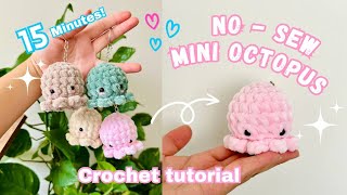 EASY beginner friendly crochet tutorial  How to crochet a mini octopus in 15 MINUTES 🐙 no  sew [upl. by Powel]