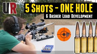 5 Shots One Hole 6 Dasher Load Development Initial Results [upl. by Bomke]