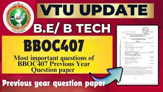 BBOC407 most imp ques Previous Year MODEL QUESTION PAPER VTU 2022 SCHEME vtu engineering [upl. by Adnik]