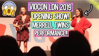 MERRELL TWINS LIVE PERFORMANCE AT VIDCON LDN  VidCon London 2019  Inspiring Vanessa [upl. by Gula]