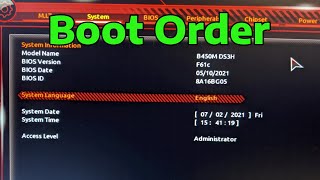 How To Change Boot Order on Gigabyte B450M DS3H Motherboard [upl. by Llerihs]