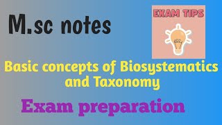 Basic concepts of Biosystematics and Taxonomy msc notes [upl. by Eitten]