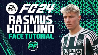 EA FC 24 Rasmus Højlund FACE  STATS Pro Clubs Face Creation  CAREER MODE  LOOKALIKE [upl. by Robbyn907]