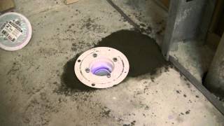 Installing Offset Shower Drain In Concrete 2 [upl. by Rooke248]