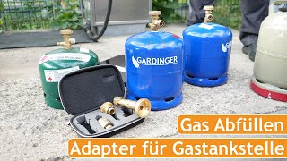 Gasflasche selbst befüllen an Gastankstelle  Wiederbefüllbare Propanflaschen im Ausland füllen [upl. by Lenra]