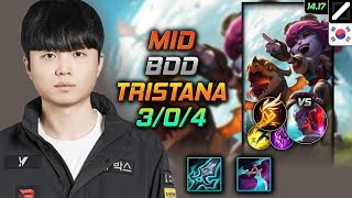 트리스타나 미드 템트리 룬 비디디 몰왕 기발  Bdd Tristana Mid  롤 KR 천상계 패치 1417 [upl. by Anilak]