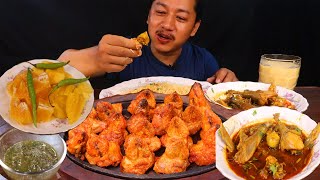 गाउँ को local kukhura ko Jhol Chicken diamond Mango Lassi Mukbang [upl. by Inimak]