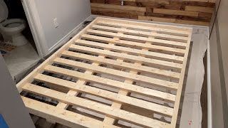 Queen Bed from 2x4s  Cheap Under 100 and Easy to Build [upl. by Shere]