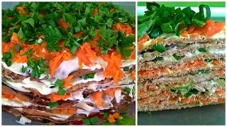 Рецепт Печеночного торта с овощами очень вкусноПечінковий тортТорт з курячої печінки [upl. by Lili199]