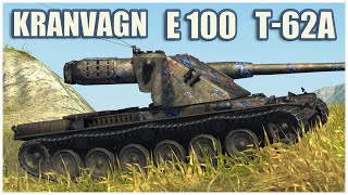 Kranvagn E 100 amp T62A • WoT Blitz Gameplay [upl. by Lebiralc263]