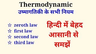 Thermodynamic law  उष्मागतिकी के नियम। zeroth1st 2nd and 3rd law of thermodynamic l [upl. by Notreb572]