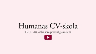 CVskolan Om yrket personlig assistent [upl. by Tricia]