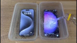 iPhone 15 Pro Max vs Samsung Galaxy S23 Ultra  Sparkling Water FREEZE Test [upl. by Dyana]