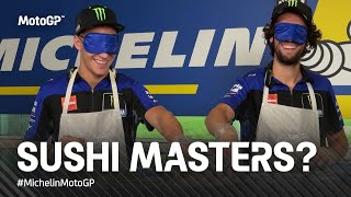 Quartararo and Rins tackle the Sushi Challenge 🍣🧑‍🍳  MichelinMotoGP [upl. by Winer169]