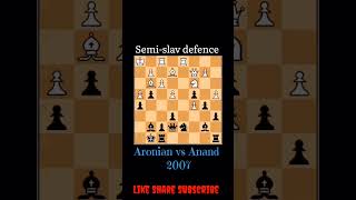 🔥🔥Aronian vs Anand SemiSlav defense ytshorts chesscompetition chessgrandmaster chess shorts [upl. by Leraj]