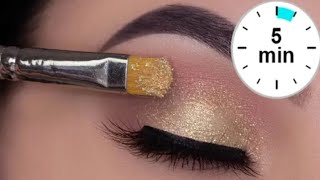 5 MINUTE Easy Soft Sparkly Eye Look for Everyday Wear  Simple party makeup  Soft Makeup [upl. by Ahael215]