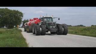 Liquid Manure Spreader Turning on Road [upl. by Oidale]