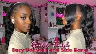 EASY PONYTAIL AND SIDE BANG TUTORIAL BEGINNER FRIENDLY  Ywigs Hair ♥️ [upl. by Woody611]