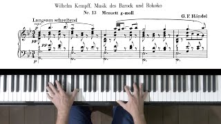 Handel quotMinuet in G minorquot arr Kempff P Barton FEURICH 133 piano [upl. by Yrrat960]