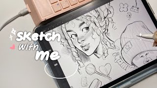 Sketch with me ✿ AOIKTYE keyboard review ASMR✏️ [upl. by Allayne30]