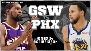 Phoenix Suns vs Golden State Warriors Full Game Highlights  Oct 24  2024 NBA Season [upl. by Henghold]