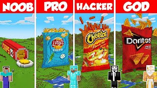 CHIPS BASE HOUSE BUILD CHALLENGE  Minecraft Battle NOOB vs PRO vs HACKER vs GOD  Animation [upl. by Willock728]