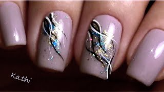 Nageldesign mit Glitzer schnell und einfach selber machen  Nail Art Design [upl. by Godber]