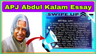 APJ Abdul Kalam Essay In EnglishAbdul Kalam Essay smrutiessayclass English EssayAutobiography [upl. by Prosperus115]