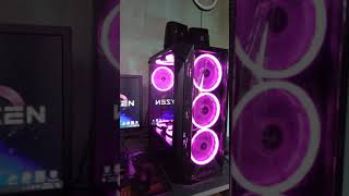 Keytech T1000 Gaming Case with 8pcs Led Fan Ryzen 3 2200g 16gb ram 500gb harddrive [upl. by Randy]