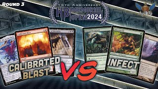 MTG Modern  Calibrated Blast vs Infect  Hunter Burton Memorial Open  Round 3 [upl. by Wilonah]