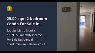 2900 sqm 2bedroom Condo For Sale in Taguig Metro Manila [upl. by Ymmij]