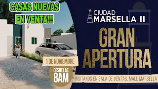 Ultima Hora NUEVAS CASAS EN VENTA CIUDAD MARSELLA ETAPA II CON FINANCIAMIENTO [upl. by Adina]