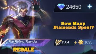 Resale Chou Hero Skin  How Many Diamonds Spent  The Rolling Thunder Event [upl. by Heriberto195]